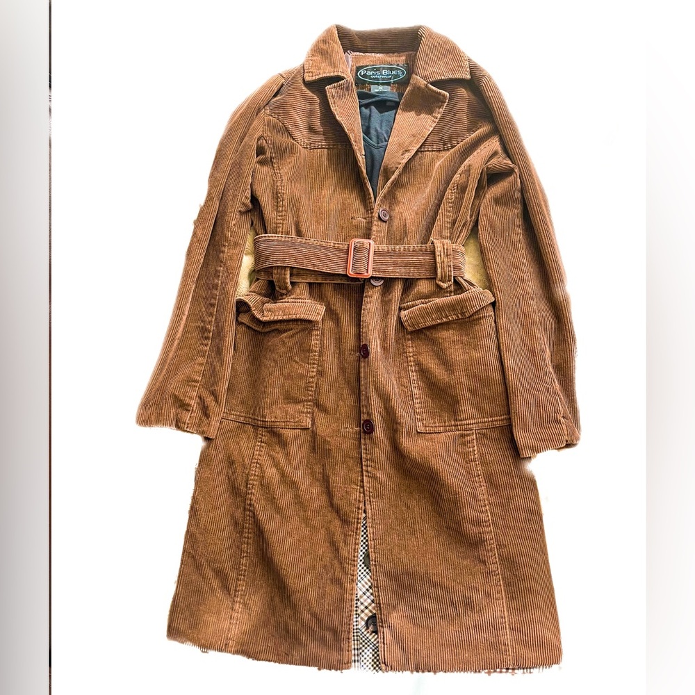 🐻 🪵 Brown corduroy Paris Blues Winter Full-length Coat 🪵 🐻